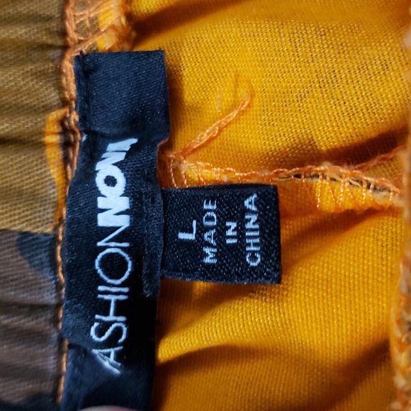 FASHION NOVA Cadet on Duty Orange Camo Joggers Size L - Picture 5 of 10